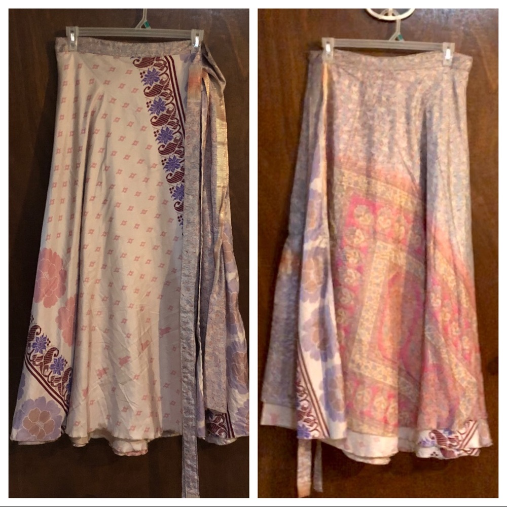 Plus size 22-26 Recycled Sari Wrap Skirt NWT